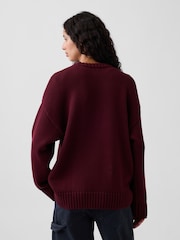Gap Burgundy Red Oversized Jumper - Image 2 of 4