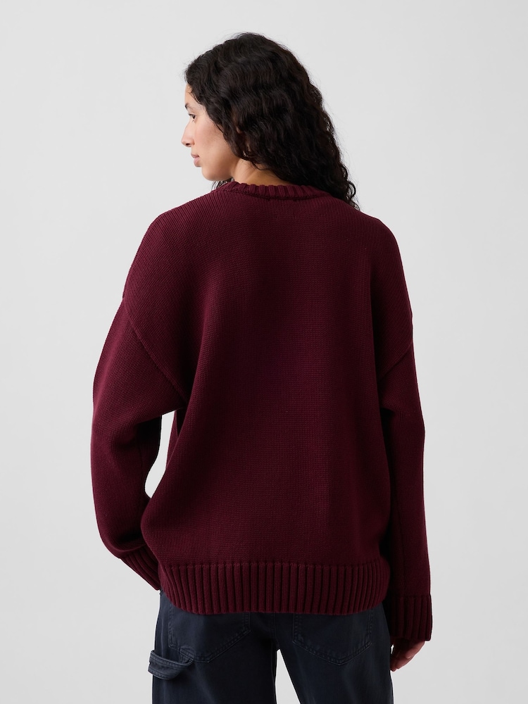 Gap Burgundy Red Oversized Jumper - Image 2 of 4 Gap Burgundy Red Oversized Jumper - Image 2 of 4