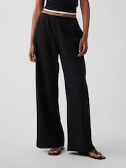 Gap Black Brushed Twill Easy Wide-Leg Trousers - Image 1 of 5
