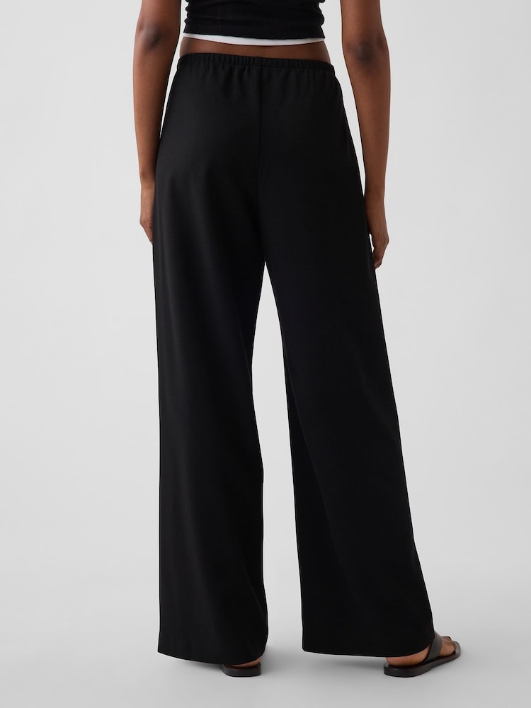 Gap Black Brushed Twill Easy Wide-Leg Trousers - Image 2 of 5