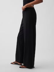 Gap Black Brushed Twill Easy Wide-Leg Trousers - Image 3 of 5
