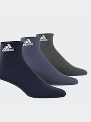 adidas Blue Sportswear Ankle 100% Cotton Socks 3 Pack - Image 7 of 9