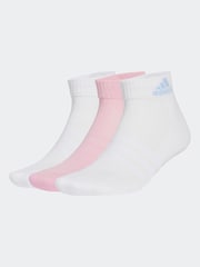 adidas White Sportswear Ankle 100% Cotton Socks 3 Pack - Image 1 of 4