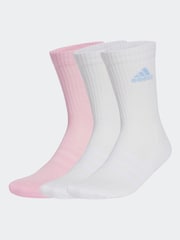 adidas White Sportswear Crew 100% Cotton Socks 3 Pack - Image 1 of 4