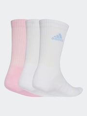 adidas White Sportswear Crew 100% Cotton Socks 3 Pack - Image 2 of 4