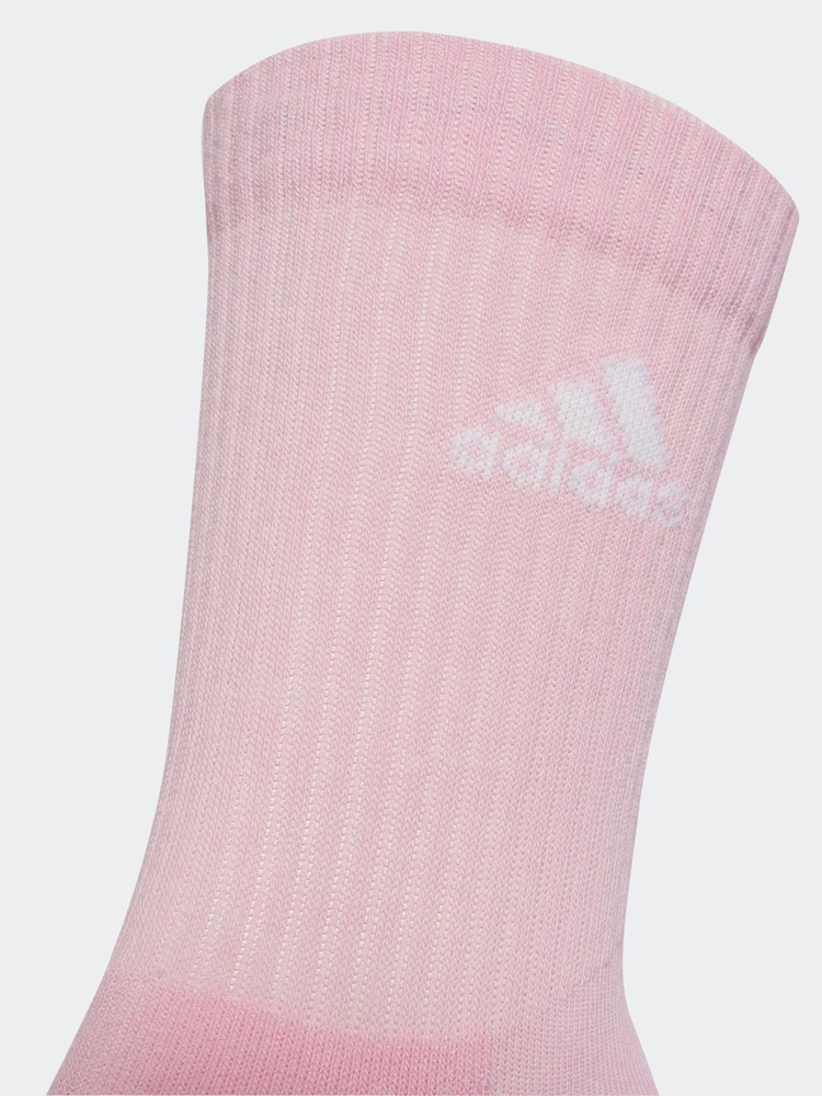 adidas White Sportswear Crew 100% Cotton Socks 3 Pack - Image 4 of 4
