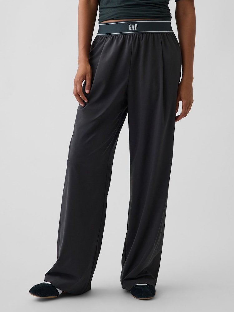 Gap Grey Fit Pleated Easy Logo Trousers - Image 1 of 6 Gap Grey Fit Pleated Easy Logo Trousers - Image 1 of 6