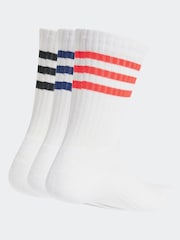 adidas White Sportswear Crew 100% Cotton Socks 3 Pack - Image 2 of 4