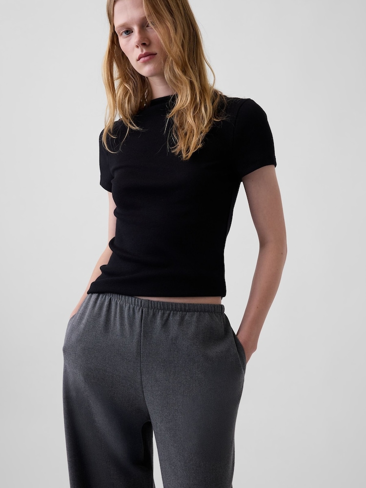 Gap Grey Brushed Twill Easy Wide-Leg Trousers - Image 5 of 5