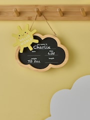 Natural Cloud Hello World Baby Birth Announcement Plaque - Image 1 of 4