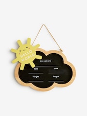 Natural Cloud Hello World Baby Birth Announcement Plaque - Image 3 of 4