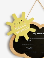 Natural Cloud Hello World Baby Birth Announcement Plaque - Image 4 of 4