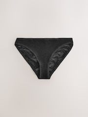 Noir/Vert - Ultimate Comfort Soft Brushed Lace Knickers 2 Pack - Image 8 de 9