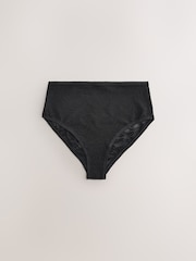 Noir/Pourpre - Ultimate Comfort Soft Brushed Lace Knickers 2 Pack - Image 8 de 9