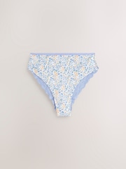 Blue Ditsy High Rise High Leg Lace Knickers 4 Pack - Image 4 of 10