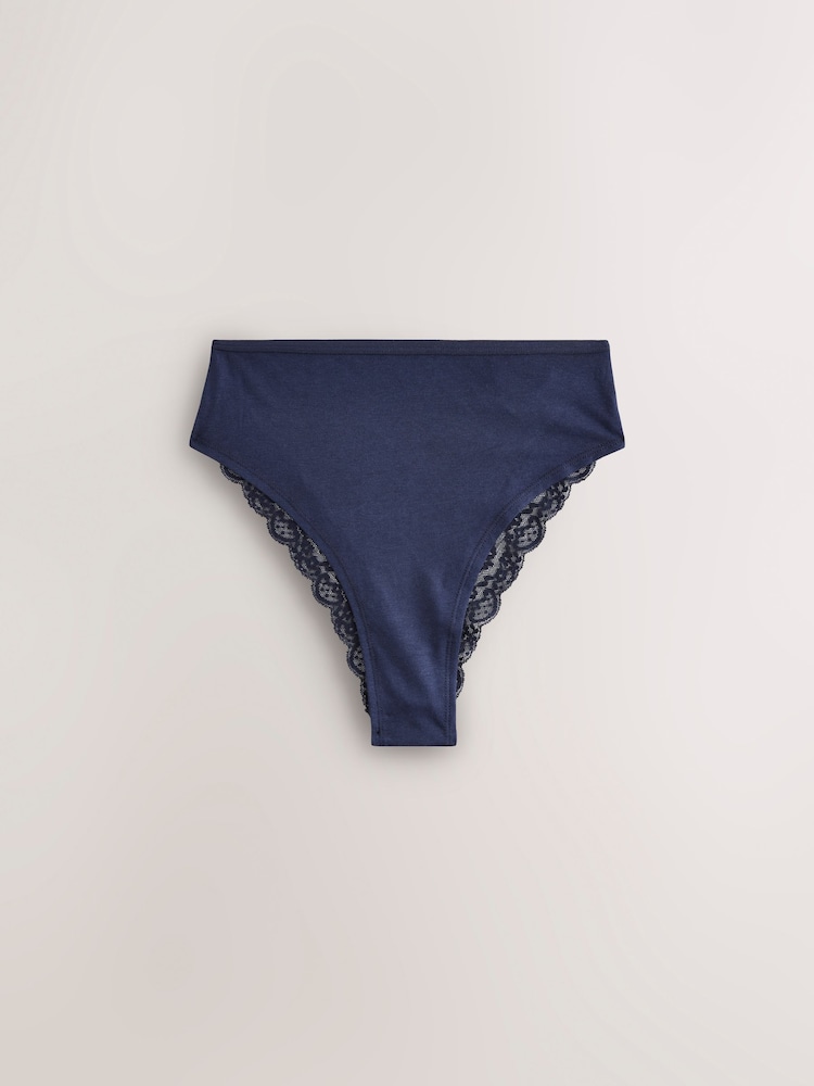 Ditsy bleu - Lot de 4 slips en dentelle - Image 5 of 10