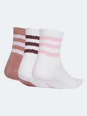 adidas White 3-Stripes Cushioned Sportswear Mid Cut Socks 3 Pairs - Image 2 of 4