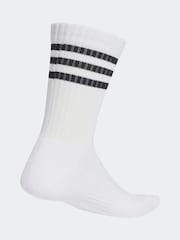adidas White 3 Stripe Crew Socks 3 Pack - Image 2 of 4