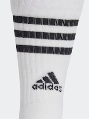 adidas White 3 Stripe Crew Socks 3 Pack - Image 4 of 4