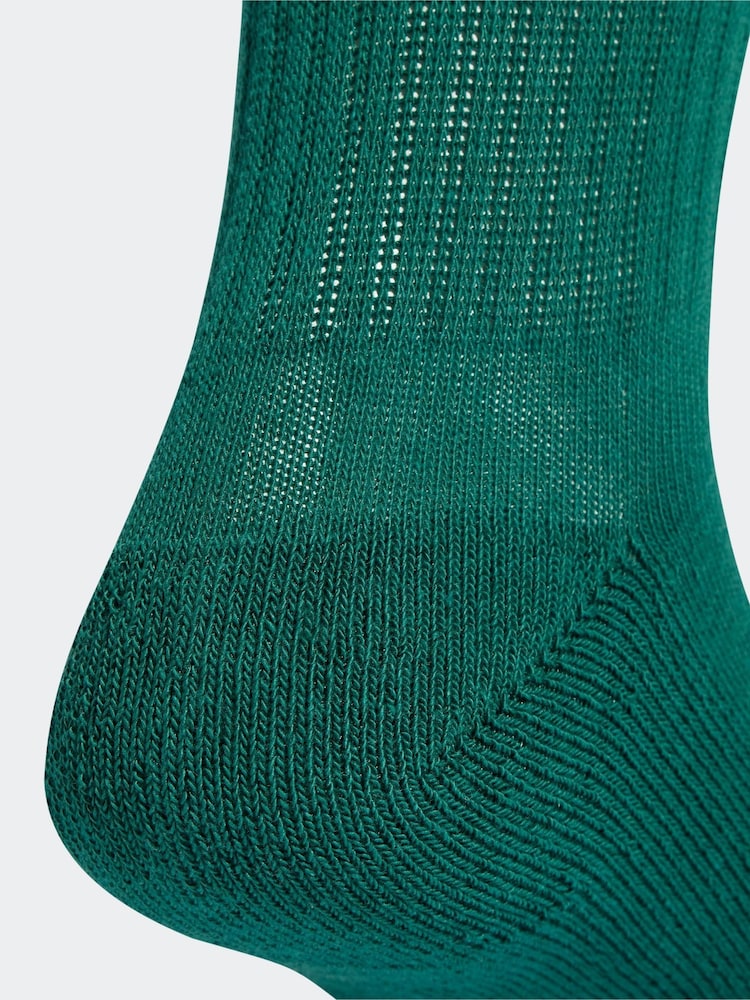 adidas Green Linear Crew Cushioned Socks 3 Pack - Image 4 of 4