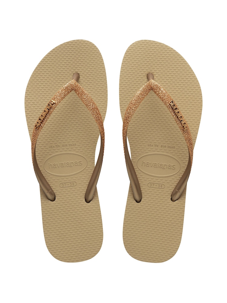 Havaianas Gold Glitter Flip Flop - Image 1 of 8