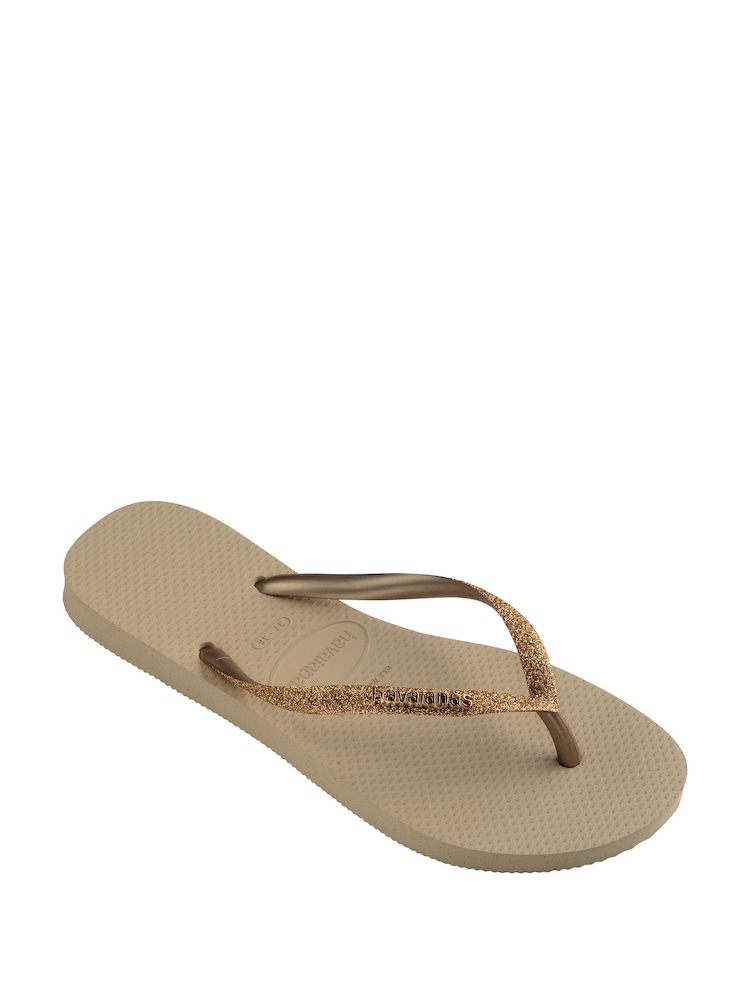 Havaianas Gold Glitter Flip Flop - Image 2 of 8