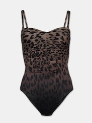 Mint Velvet Animal Italian Fabric Bandeau Tummy Control Swimsuit - Image 8 of 9