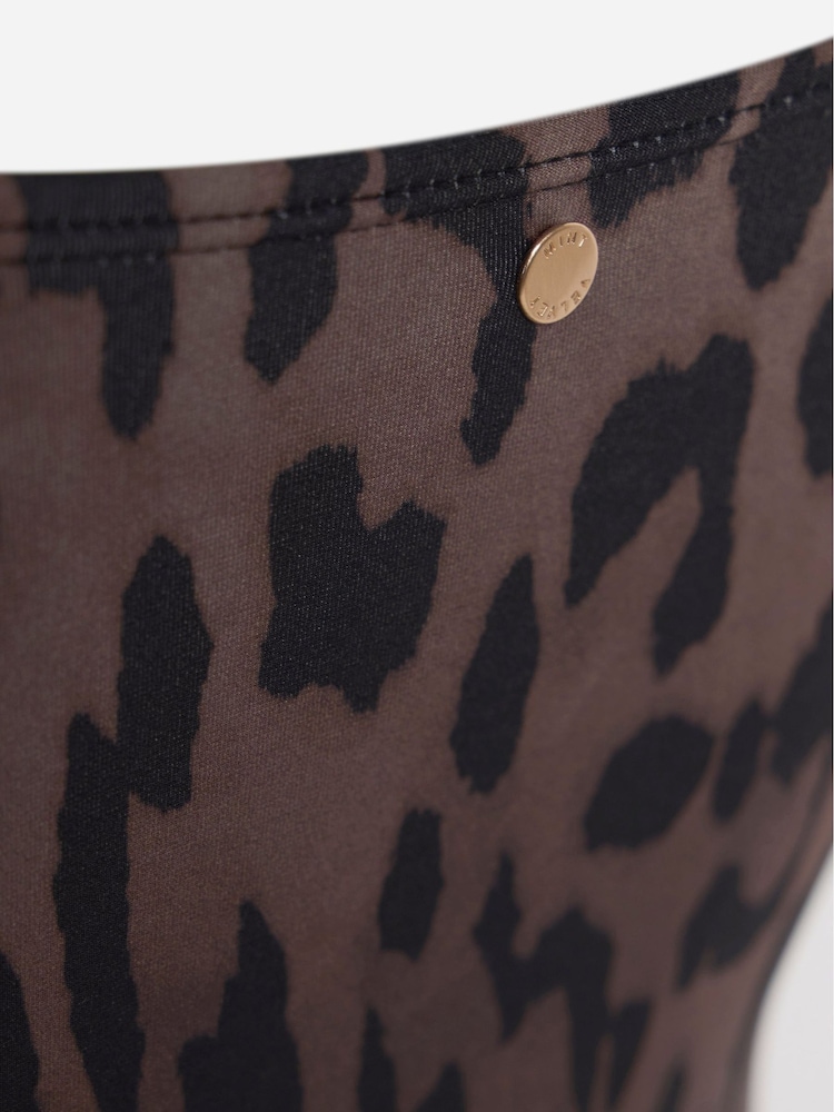 Mint Velvet Animal Italian Fabric Bandeau Tummy Control Swimsuit - Image 9 of 9