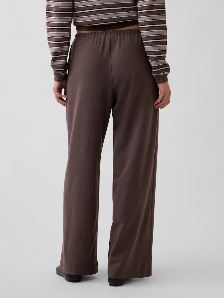 Gap Brown Brushed Twill Easy Wide-Leg Trousers - Image 2 of 5