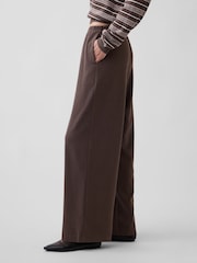 Gap Brown Brushed Twill Easy Wide-Leg Trousers - Image 3 of 5
