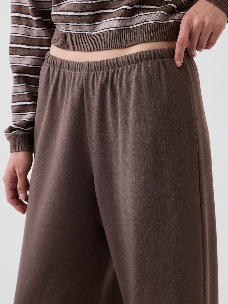 Gap Brown Brushed Twill Easy Wide-Leg Trousers - Image 5 of 5