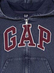 Gap Blue Vintage Soft Oversized Logo Zip-Up Hoodie - Image 2 of 2