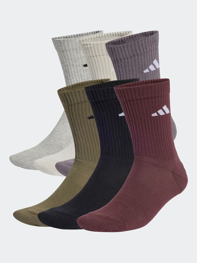 Verde - adidas New Logo Crew Socks 6 Pack - Imagen 1 de 4