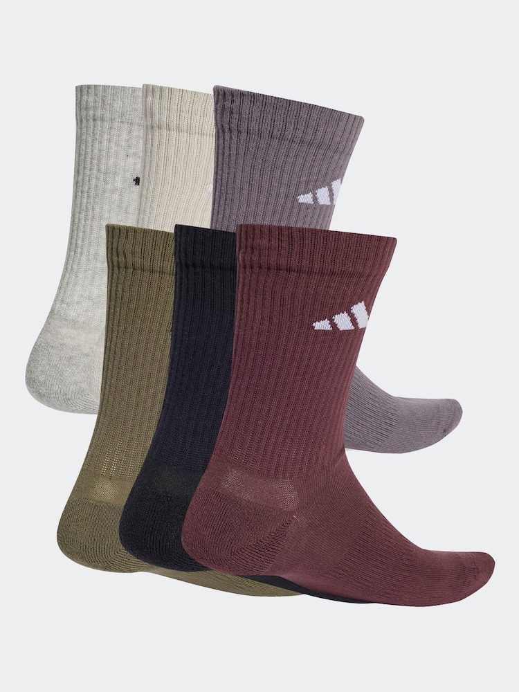 Verde - adidas New Logo Crew Socks 6 Pack - Imagen 2 de 4