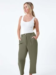 Roman Green Cropped Tapered Trousers - Image 2 of 5