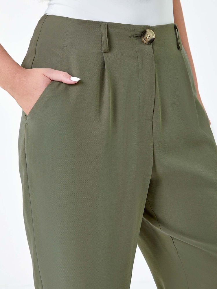 Roman Green Cropped Tapered Trousers - Image 5 of 5