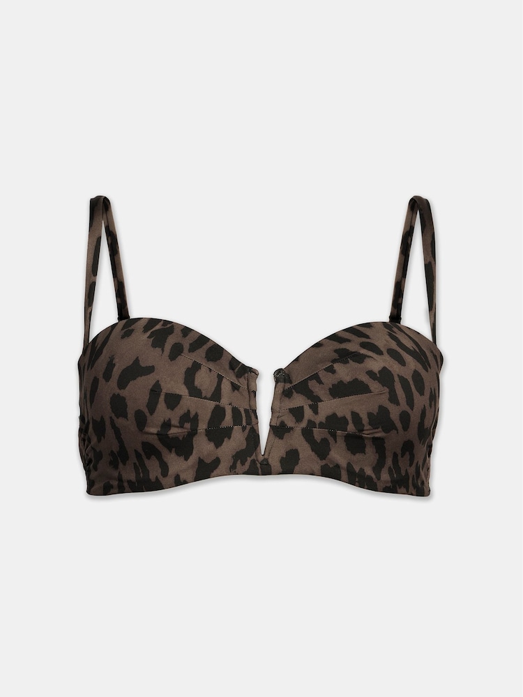 Mint Velvet Animal Padded Underwired Bikini Top - Image 7 of 9