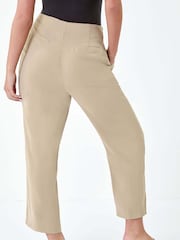 Roman Natural Cropped Tapered Trousers - Image 3 of 5