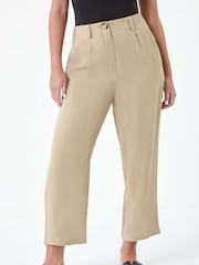 Roman Natural Cropped Tapered Trousers - Image 4 of 5