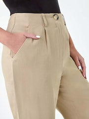Roman Natural Cropped Tapered Trousers - Image 5 of 5