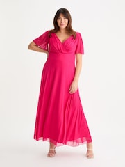 Scarlett & Jo Pink Isabelle Solid Float Sleeve Maxi Dress - Image 1 of 5