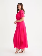 Scarlett & Jo Pink Isabelle Solid Float Sleeve Maxi Dress - Image 3 of 5