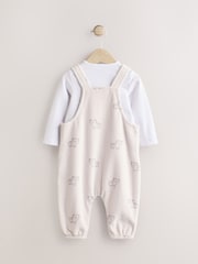 Oso gris - Conjunto de peto y body de velour (0 meses-2 años) - Imagen 3 de 11