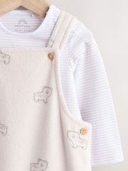 Oso gris - Conjunto de peto y body de velour (0 meses-2 años) - Imagen 4 de 11