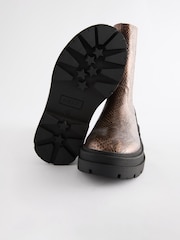 Bronze Snake Print Chunky Tall Chelsea Boots - Image 9 of 9