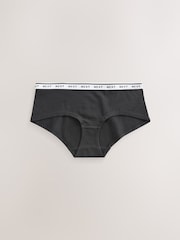 Black Short Cotton Logo Knickers 7 Pack - Image 5 of 7