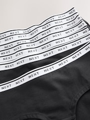Black Short Cotton Logo Knickers 7 Pack - Image 6 of 7