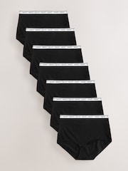 Black Full Brief Logo Knickers 7 Pack - Image 1 of 10