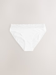 Pastel High Leg Cotton and Lace Knickers 7 Pack - Image 2 of 9