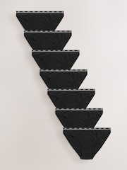Black High Leg Logo Knickers 7 Pack - Image 1 of 2